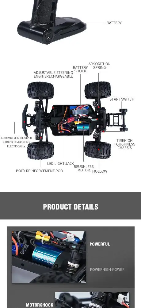 HBX 16889 1/16 2,4G 4WD 45км/ч бесщеточный ру автомобиль с светодиодный светильник Электрический внедорожный грузовик RTR модель VS 9125