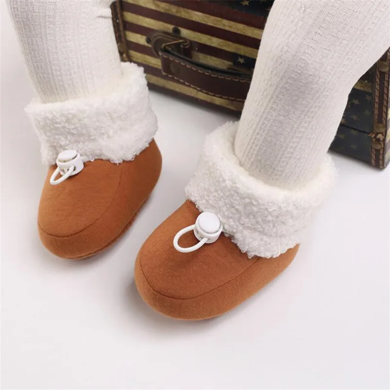 

Baywell Winter Warm Cotton Booties Baby Shoes Boy Girl color matching Crawl Anti-slip Toddler Prewalkers Soft Infant Crib Shoes