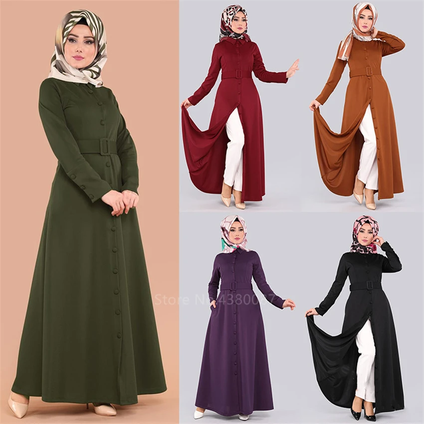 

Fashion Islamic Traditional Clothing for Women Female Fancy Muslim Duiba Abaya Kaftan Dress Caftan Shirt Belt Robe Hijab Dress
