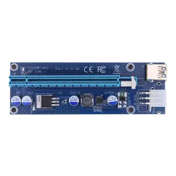 

PCIe riser PCI-E 1X to 16X Riser Card with 15Pin SATA to 6Pin Power Cord +60cm USB 3.0 Data Cable for BTC LTC Miner mining