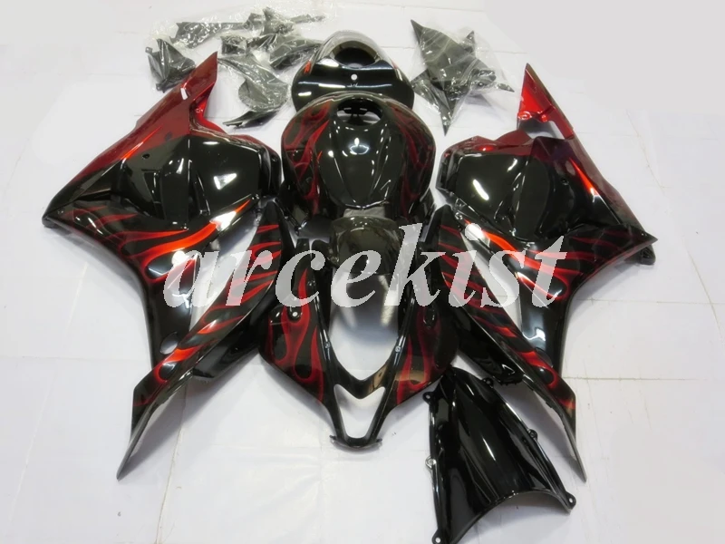 4 подарки литья под давлением ABS Полный обтекатели Подходит для HONDA CBR600RR F5 2009 2010 2011 2012 09 10 11 12 тела набор Пламя Красный