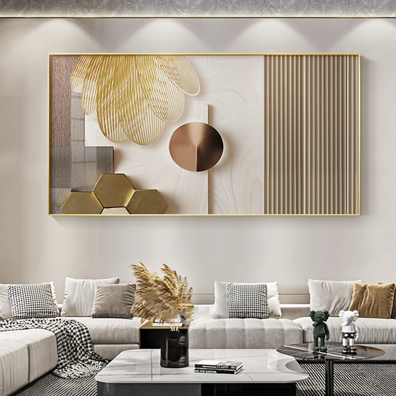 Luxury Wall Art Modern Minimalist Abstract Gold Poster Prints Nordic Decoration Canvas Painting Pictures for Living Room Decor | Дом и сад