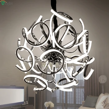 

Modern Novelty Gold/silver Aluminum Led Pendant Lights Acrylic Dining Room Led Pendant Lamp Living Room Hanging Light Fixtures