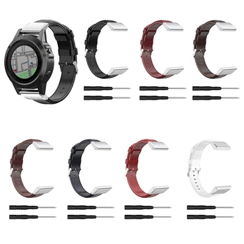 

Applicable to Garmin Fenix6X 26mm Stainless Steel Three-bead Strap Quick Release Oil Wax Leather Strap