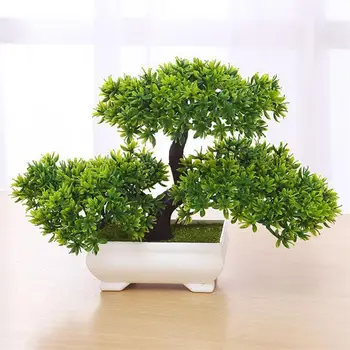 

Creative Artificial Bonsai Pine Tree Simulation Green Pot Plant Potted Ornaments for Home Decor Garden Craft