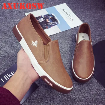 

2020 Fashion Mens Shoes Outdoor Male loafers Walking Brand Sneakers Men Casual Shoes Leather Shoes For Men Flats PU Dance shoes
