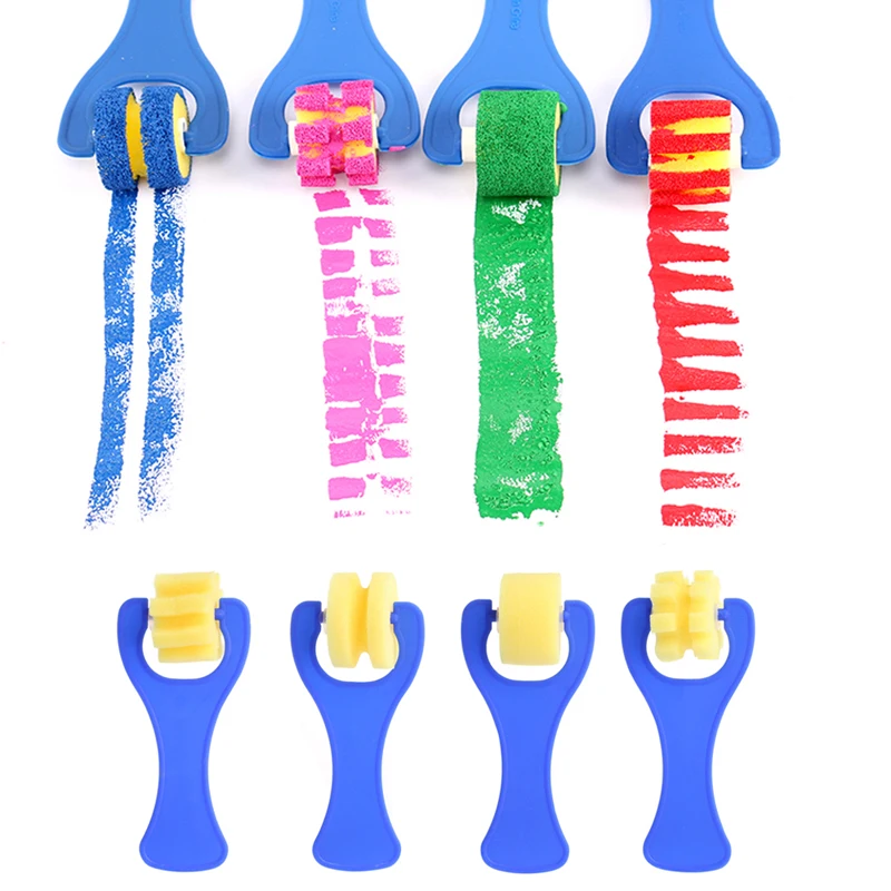 

4Pcs Mini Sponge Paint Roller DIY Kids Child Art Painting Tool Toy Preschool