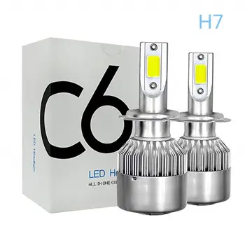 

C6 H1 H3 H7 Led Headlight Bulbs LED Car Lights H4 880 H11 HB3 9005 H13 9008 6000K 72W 12V 7200LM Led Day Light Auto Headlamps