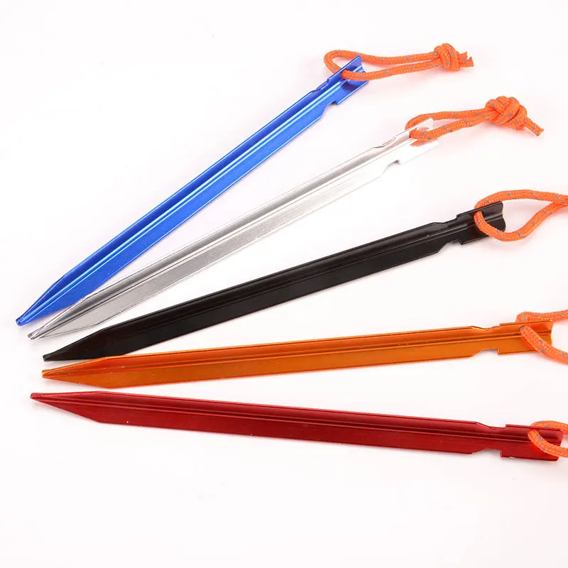 

Outdoor Aluminum Alloy Tent Awning Stake Rhizoma Sparganii Stake 18cm Ultra Long with 3mm fan guang sheng