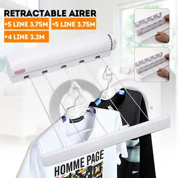 

Retractable Indoor Clothes Hanger Hook Rope Wall Mounted Hanger Drying Towel Rack Flexible Clothesline Bathroom Clothes Dryer