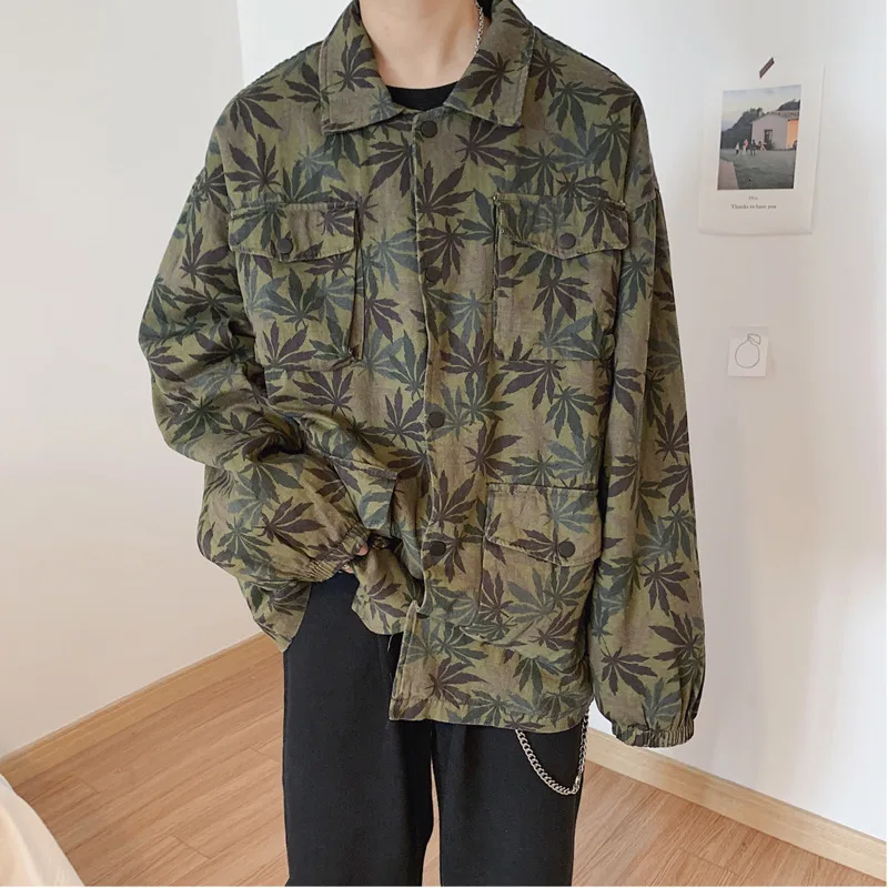 Black Friday Autumn New Jacket Men Fashion Printing Casual Military Wind Cotton Jacket Coat Men Streetwear Hip Hop Loose Bomber Jacket M-2XL