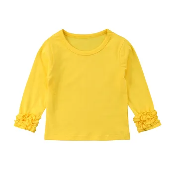 

Cute Toddler Baby Girl Kids Autumn Spring Black Yellow White shirt Lace Flower Long Sleeve Tops Tee Clothes