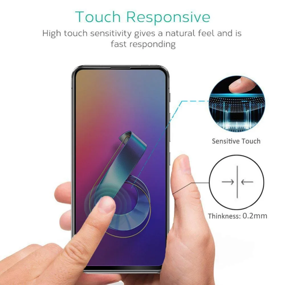 9H 5D ASUS Zenfone 6 ZS630KL Privacy Black Tempered Glass For ASUS Zenfone 6 ZS630KL Anti Spy Screen Protector Protective Film