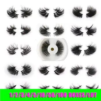 

LIYATTON 1/2/3/4/5/10/50/100 Boxes/lot Wholesale 1 pair 3D eye lashes comfortable silk lifelike reusable bulk false eyelashes