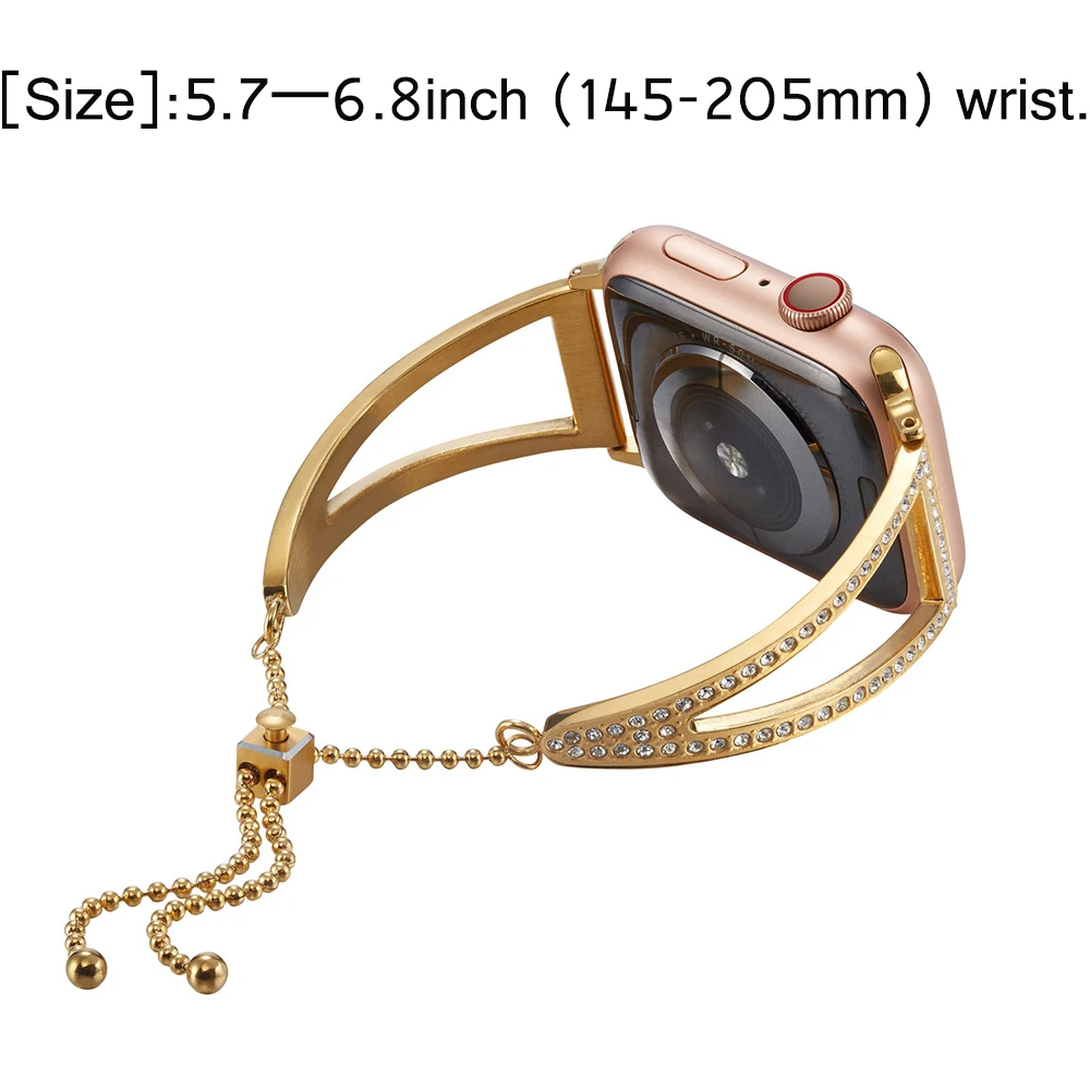 Женский ремешок для Apple Watch 38 мм 42 мм 40 мм 44 мм рифленая нержавеющая сталь Ремешок модный металлический браслет для Iwatch серии 5 4 3 2 1