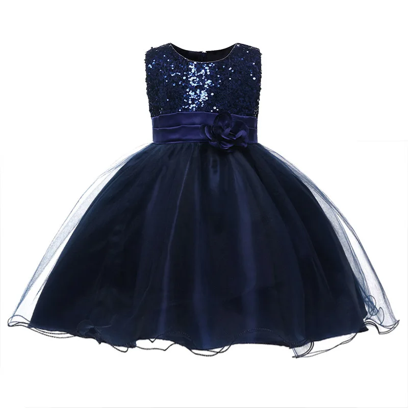 Children Halloween Girl Costume Princess Dress Toddler 7 Colors Candy Wedding Dresses for Girls Flowers Kids Holiday Gift - Цвет: Royal blue