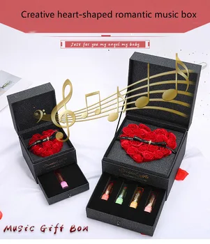 

Dropshipping Rose Gift Box Valentine Souvenir Gifts Immortal Rose Soap Rose Music Box with Jay Chou Music Box Gift Box