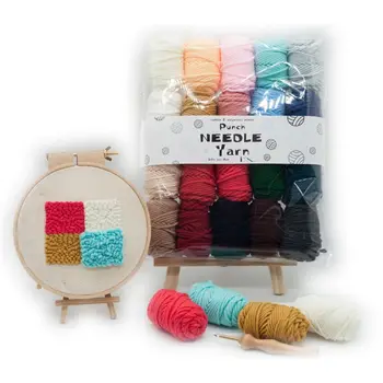 

20 Colors Embroidery Cross Stitch Punch Needle Felting Thread Yarn Fabric Cloth
