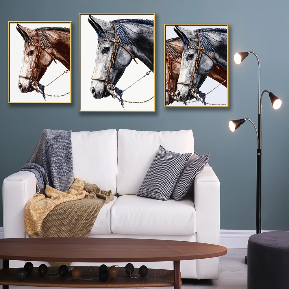 

Modern Two Horses Canvas Art Painting Picture Canvas Painting For Living Room Home Decors With You