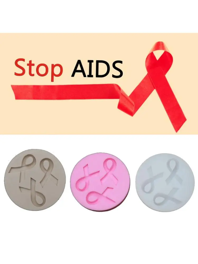 Silicone Mold AIDS Cancer Awareness Bow Keychains Ribbon Bow Epoxy Resin Molds 54DC