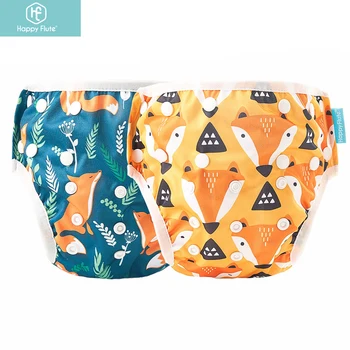 

HappyFlute 2Pcs/Pack Baby Swim Diaper Waterproof Adjustable Cloth Diapers Swimwear for Kids Pool Pant Swimming Lessons/Holiday