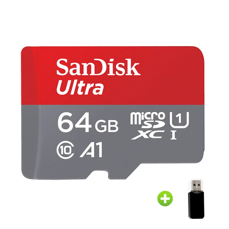 Sandisk микро SD карты A1 карты памяти ультра C10 100 МБ/с. 16 Гб оперативной памяти, 32 Гб встроенной памяти, 64 ГБ 128 UHS-1 TF карты флэш накопитель usb для смартфонов - Емкость: 64GB-Card Reader