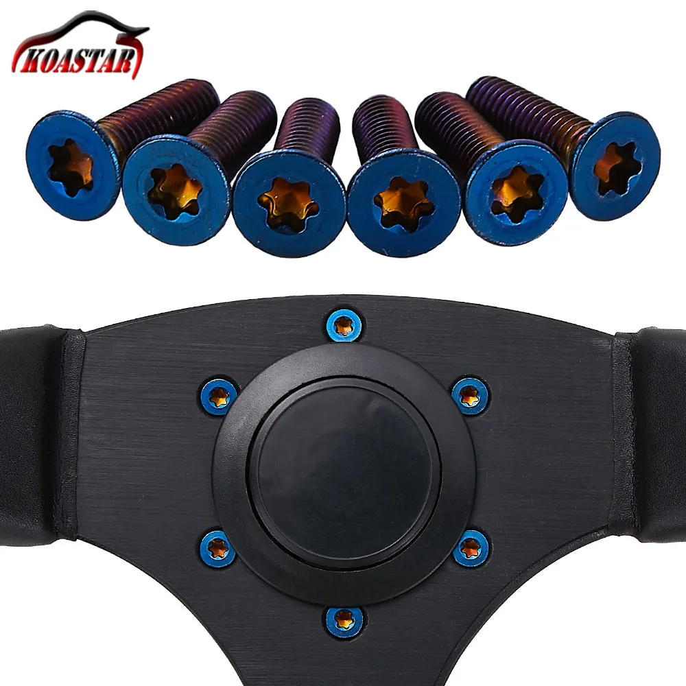 Titanium blue bolt screw m4x18 tapered hex allen head steering wheel