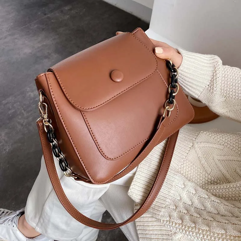 

Small PU Leather Crossbody Bags For Women 2020 Chain Design Shoulder Messenger Bag Female Travel Handbags Cross Body Bag