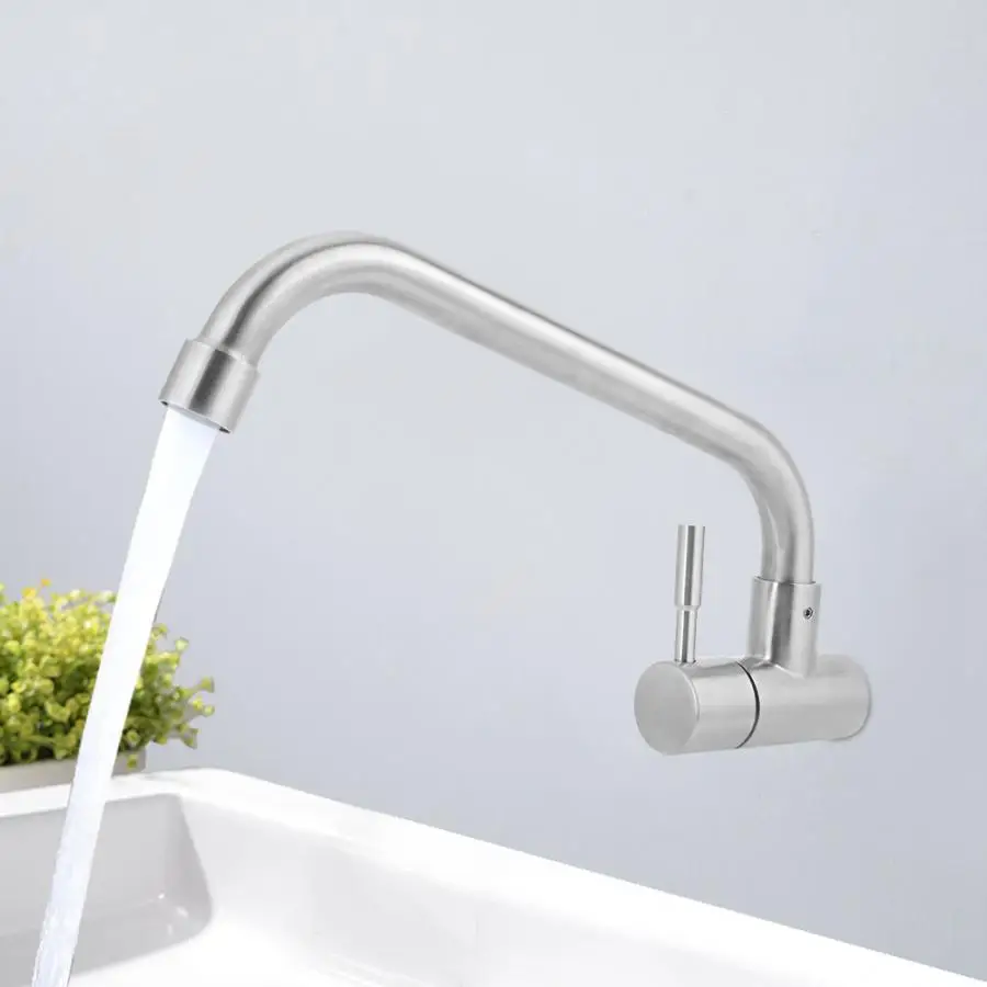 

360 Degree Rotatable Stainless Steel Faucet G1/2inch Household Kitchen Sink Faucet Single Cold Water Tap basin faucet