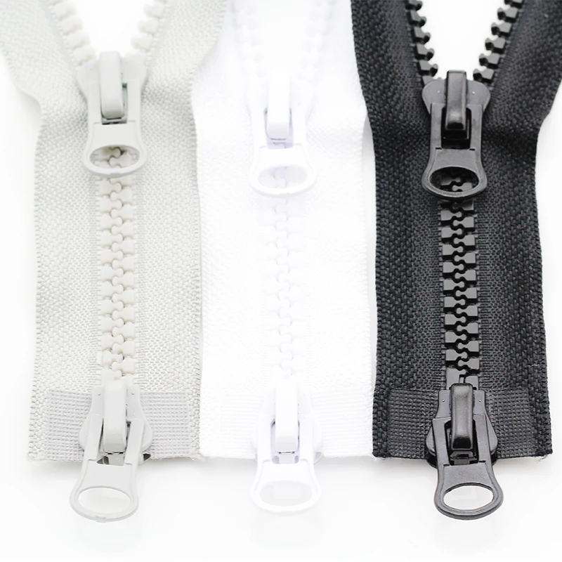 Meetee 2pcs 60-500cm 8# Double/Single Sliders Resin Zipper Open-End Auto Lock Zip DIY Down Jacket Tent Sewing Costume Accessory