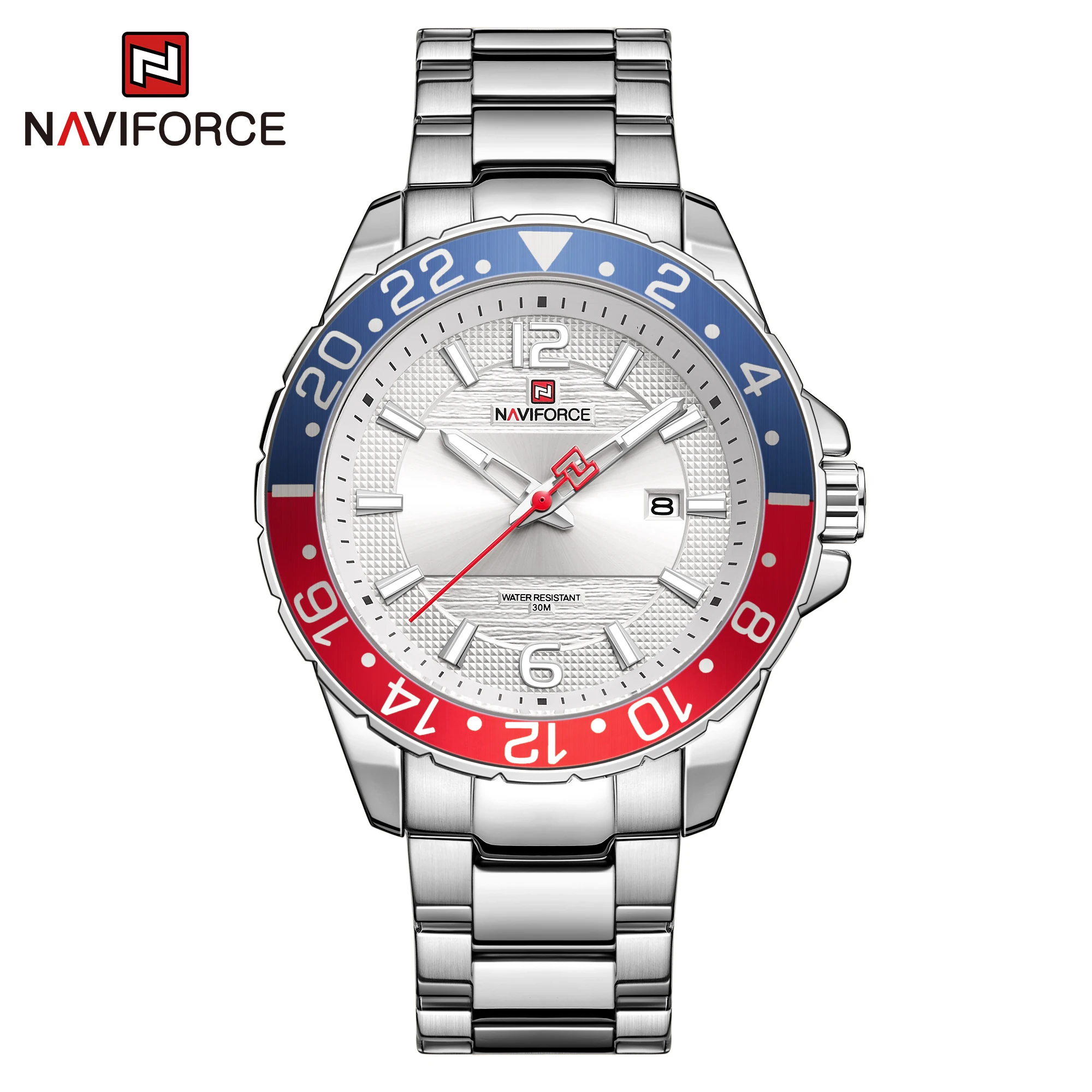 

Men’s Watch Top Luxury Brand NAVIFORCE Analog Watch Men Stainless Steel Waterproof Quartz Wristwatch Date Relogio Masculino 9192