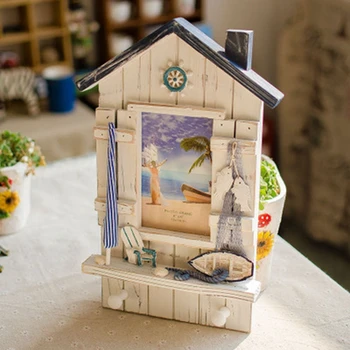

1pc Creative Home Decoration Wooden Crafts Mediterranean Style Photo Frame Home Desktop Decoration Gifts Room Ornaments