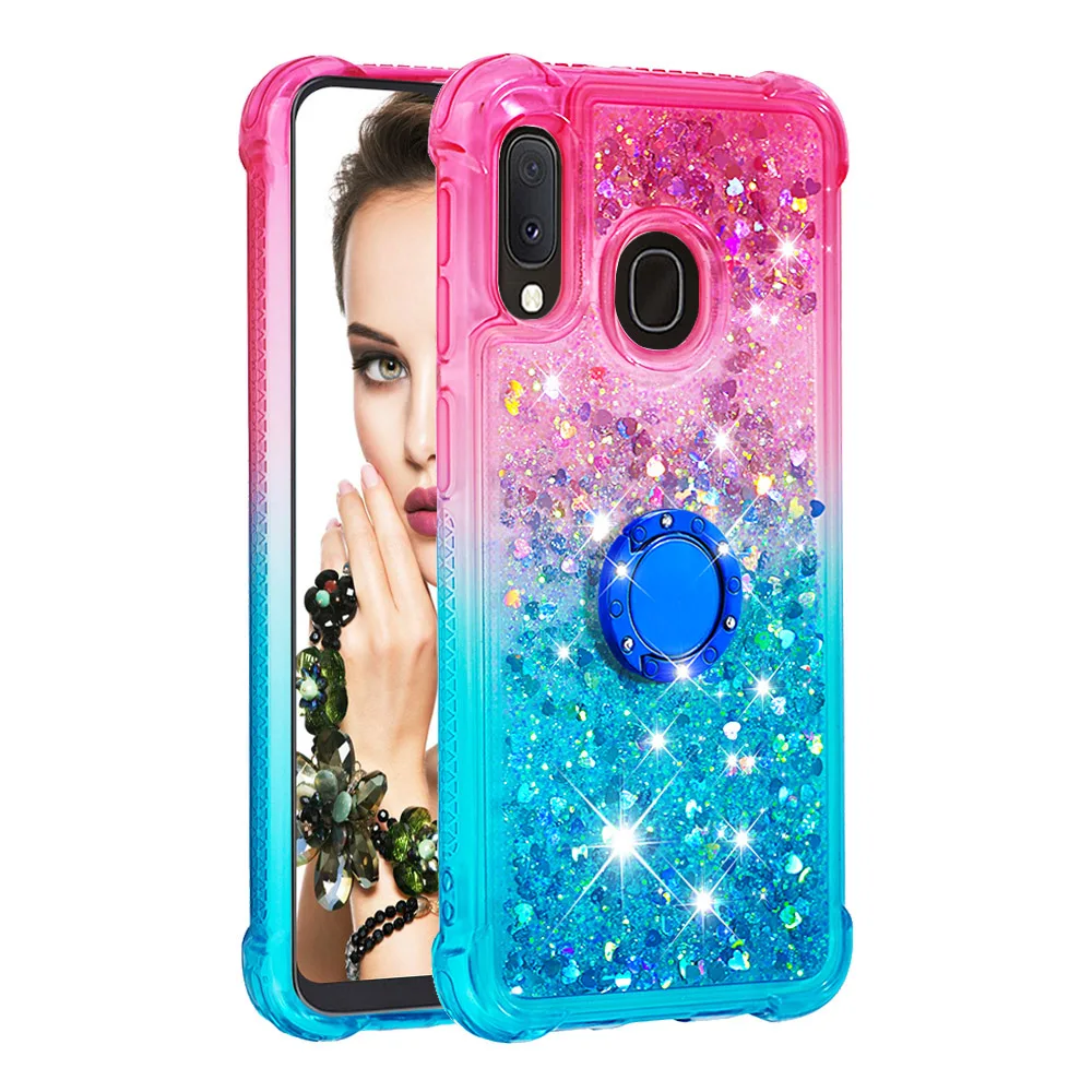 Роскошные градиента чехол «зыбучие пески» для samsung Galaxy A10 M10 A20 A30 A40 A50 A70 M20 A20E A9 A7 противоударный чехол