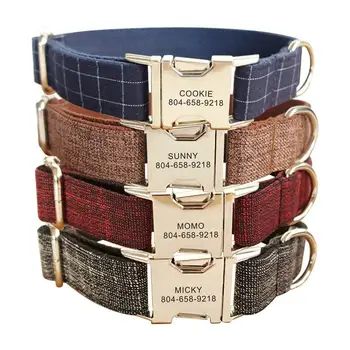 

Personalized Pet Collars pets Custom Name ID Tag Adjustable Collars Lead Leash Set Free Engraving Dog Collar