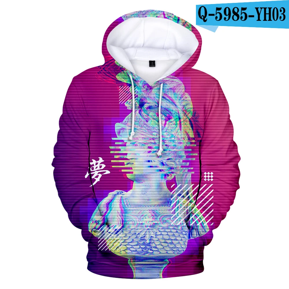 3D Список толстовка Vaporwave стиль толстовки для мужчин и женщин 3D принт толстовки Aikooki осень мода популярные хип хоп крутая толстовка топ - Цвет: 3D