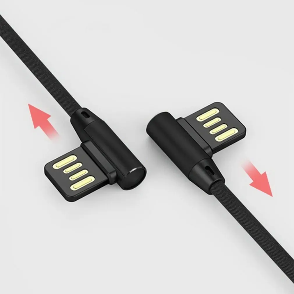 L type кабель для передачи данных 90 градусов нейлоновый USB кабель Универсальный Для Android мобильного телефона Быстрый зарядный кабель высокоскоростной передачи данных