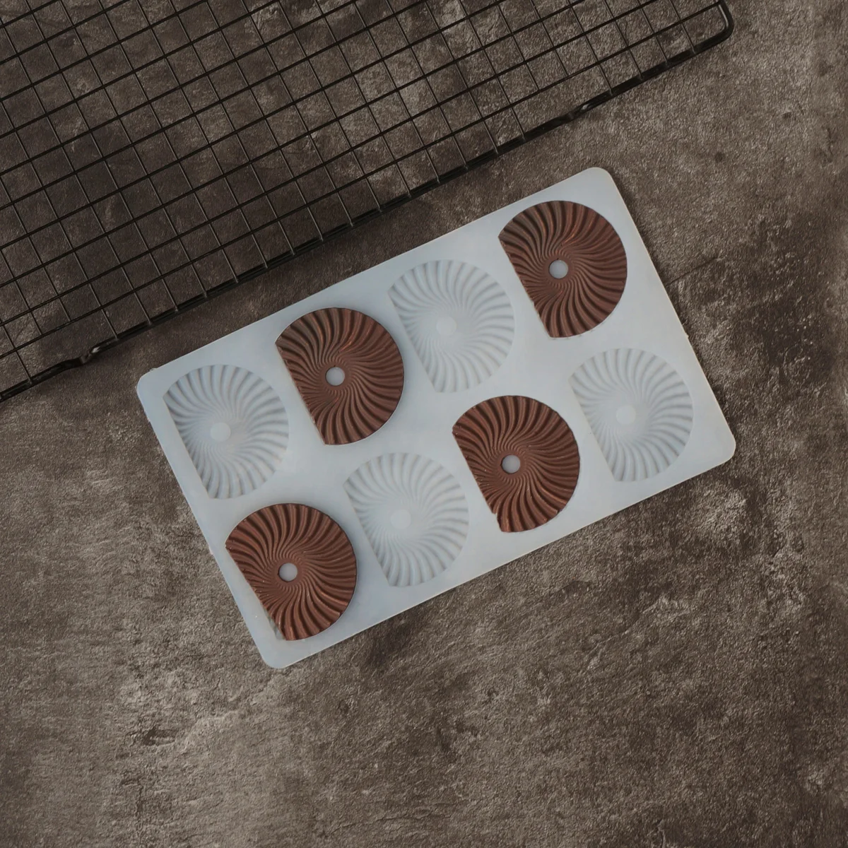 Гофрированная веерообразная силиконовая форма украшение шоколадного фарфора