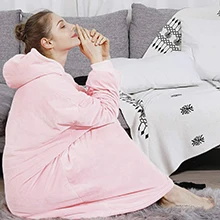 Winter-Hoodie-Women-Hooded-Blanket-Sweatshirt-Fleece-Plush-Hoodie-Warm-Coral-Fleece-TV-Blanket-with-Sleeve