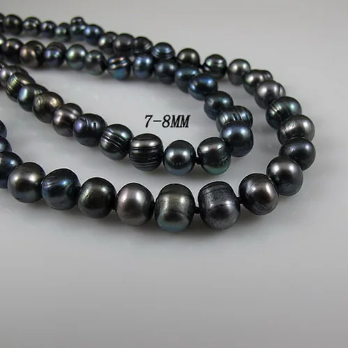 

New Arrival Terisa Pearl Jewelry AA 7-8MM Black Freshwater Pearl Necklace 120cm Long Jewelry Fashion Birthday Party Women Gift