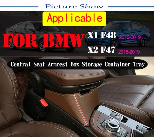 4 Styles For Bmw X1 F48 2016-2019 Center Armrest Storage Box Containertray  For X2 F47 2018 2019 Car Accessories Left Hand Drive - Interior Mouldings -  AliExpress