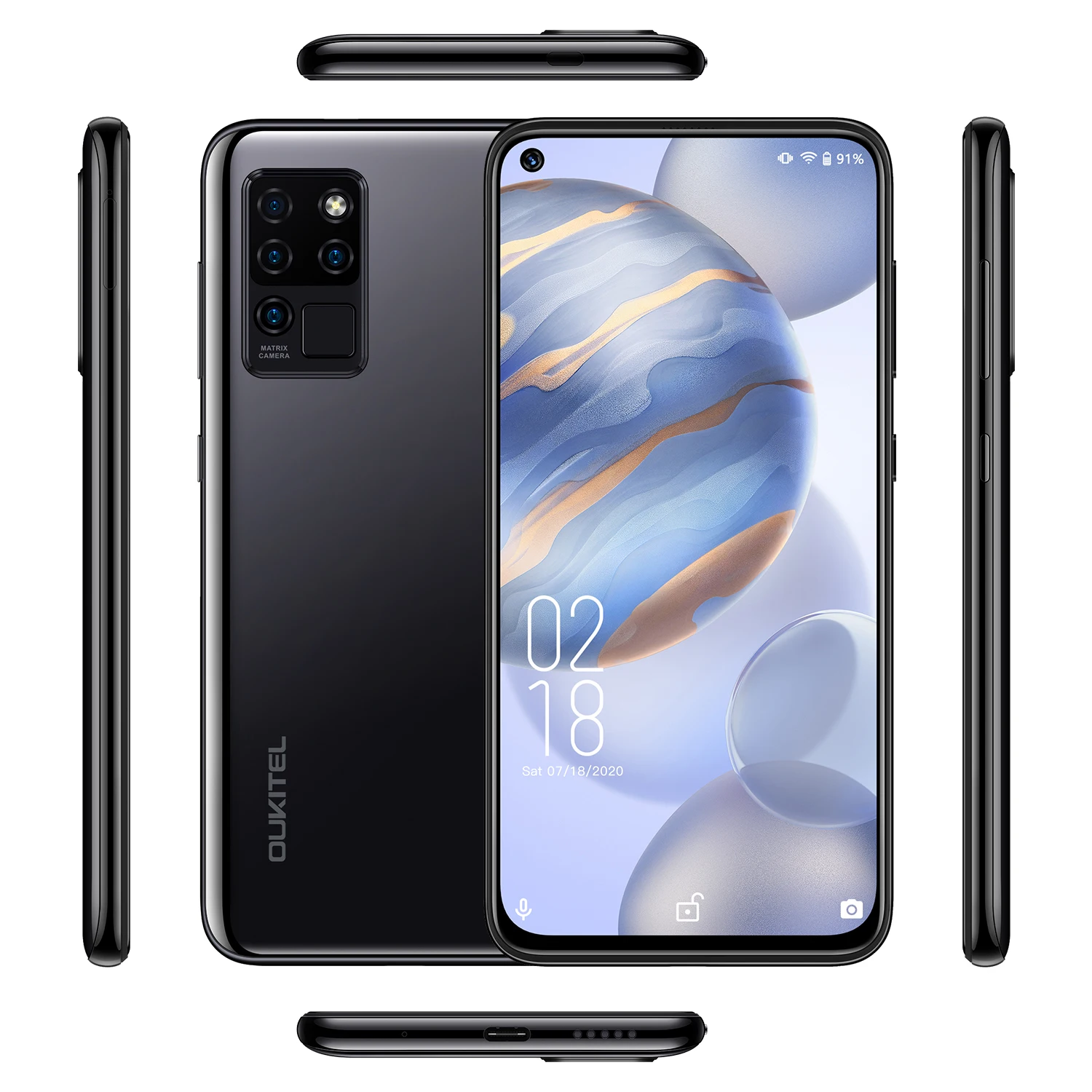 OUKITEL C21 4+64GB Phone 4G Celular Smartphone Helio P60 Quad Camera 20MP Selfie 6.4'' FHD+ Hole Punch Screen 4000mAh Octa Core