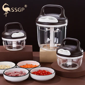

900ML Multifunction Vegetable Fruit Twist Shredder Manual Meat Grinder Chopper Garlic Cutter Manual Meat Grinder Food Chopper