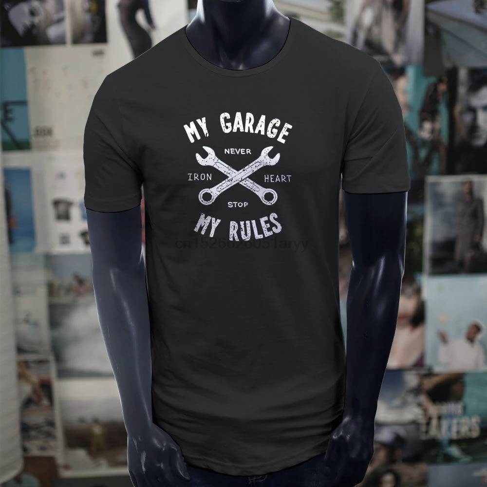 2019 футболка в стиле хип-хоп 100% хлопок с коротким рукавом My Garage Rules гаечный ключ