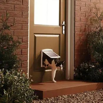 

2 Colors Intellgent Control 4 Way Large Medium Small ABS Pet Cat Puppy Dog Door Flap Locking Lockable Safe Gate