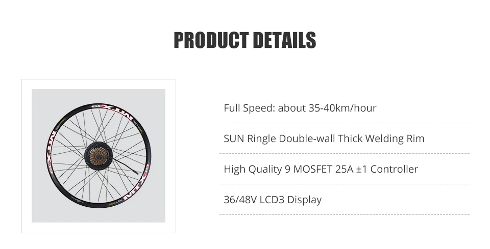 Clearance E BIKE Conversion Kit 48V 500W with Bafang Hub Motor Set For Electric Bike Conversion Kit with BAFANG Engine Rear Wheel Motor 2