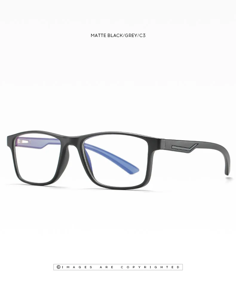 Винтажный синий светильник, очки для мужчин и женщин, оптическая оправа Rectanglle TR90, мужские антибликовые прозрачные игровые очки по рецепту UV4
