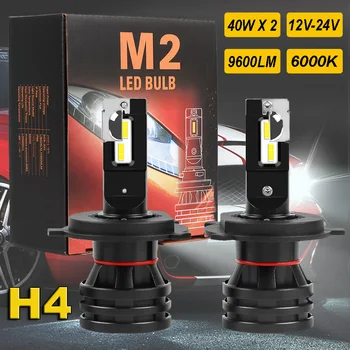 

2PCS Car Led Headlight H4 Led Lamp High / Low Beam CSP Led CHIP Turbo 6000K 9600LM Mini Size 12V 24V