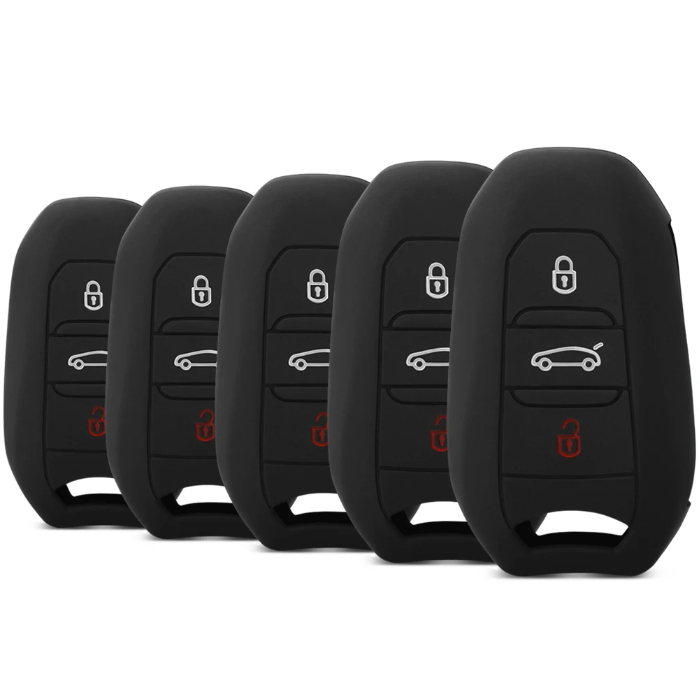 

3 Button Silicone Car Key Case Smart Remote Protect Cover For Citroen C4 CACTUS C5 C3 For Peugeot 508 2008 3008 408 Holder Shell