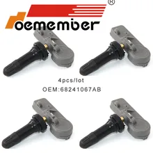 Oember 4 шт. датчик давления в автомобильных шинах 68241067AB TPMS система мониторинга для Chrysler Jeep Dodge 433 МГц