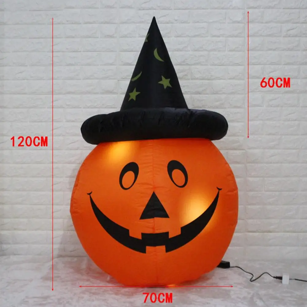 Halloween Inflatable Pumpkin Decoration 1.2 Meters Pointed Hat Pumpkin Bar Nightclub Shopping Mall Scene Atmosphere Props 30E